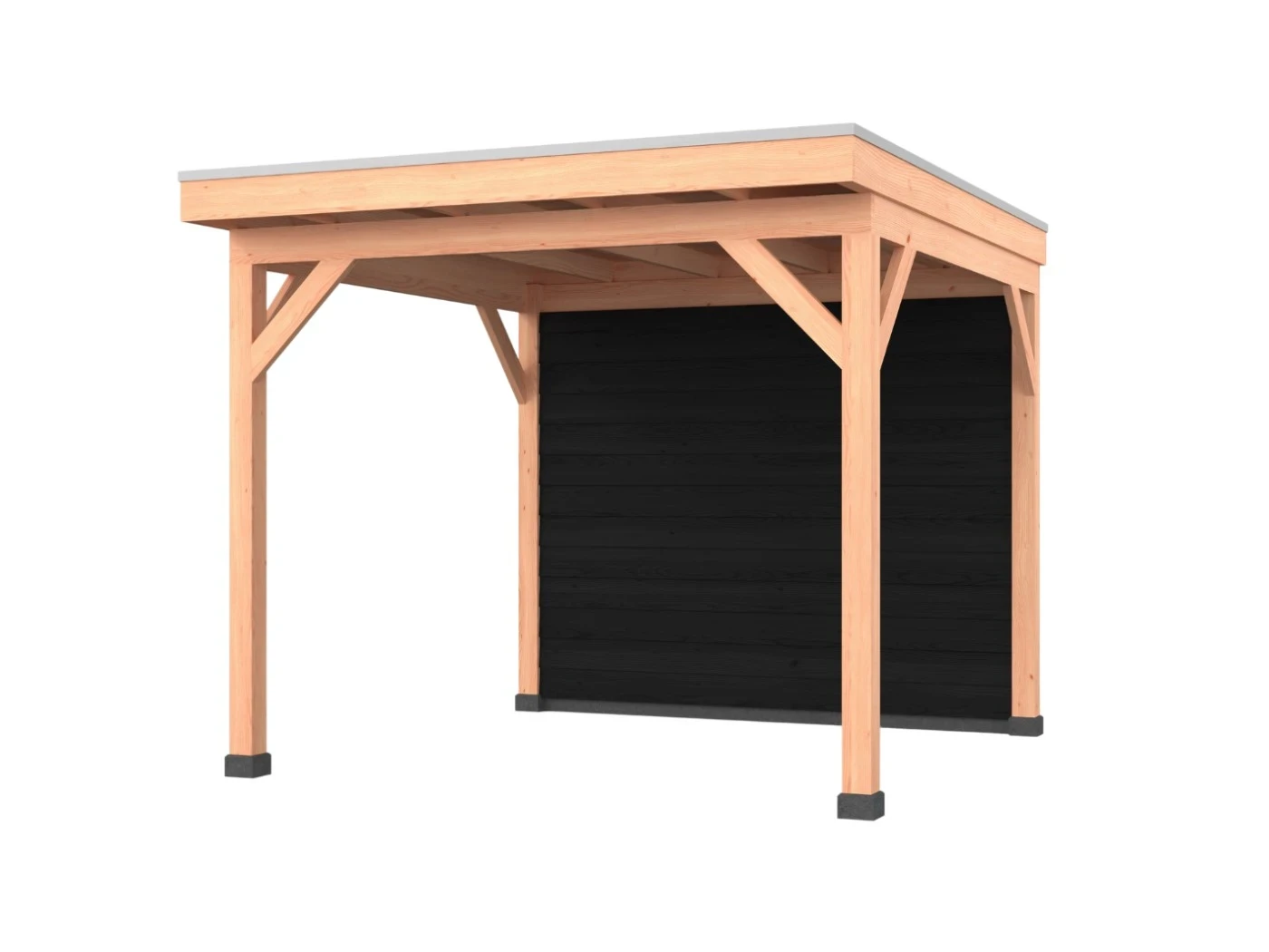 Douglas overkapping, 300 x 300, met achterwand, Westwood Comfort Zwart - Afbeelding 1